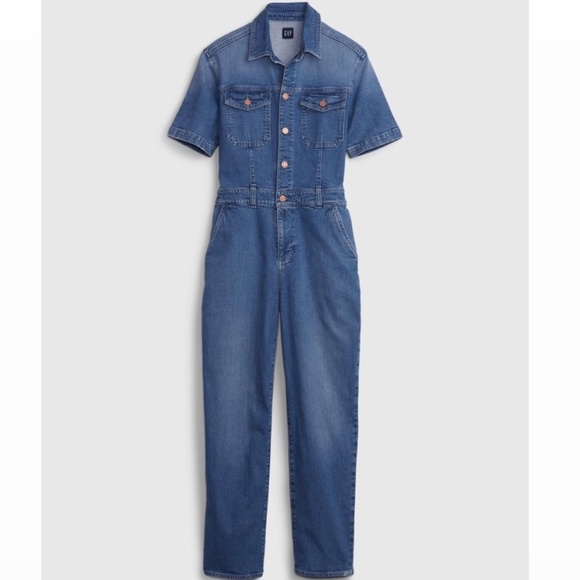 ✨ GAP Denim jumpsuit with Washwell - size 12 - Picture 2 of 5